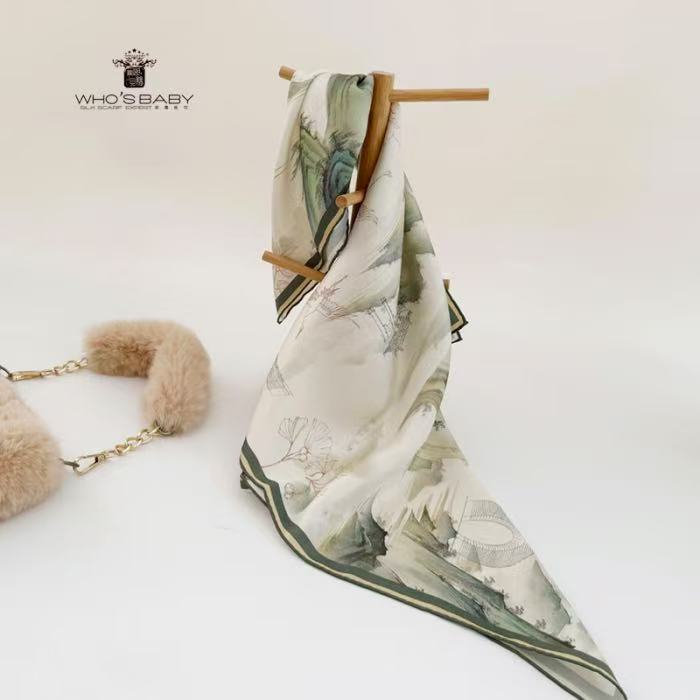 &ldquo;山泽共语&rdquo;创意丝巾 66*66CM