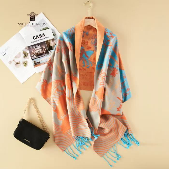 湖丝宝贝-遇见灵犀蚕丝提花拉绒披肩